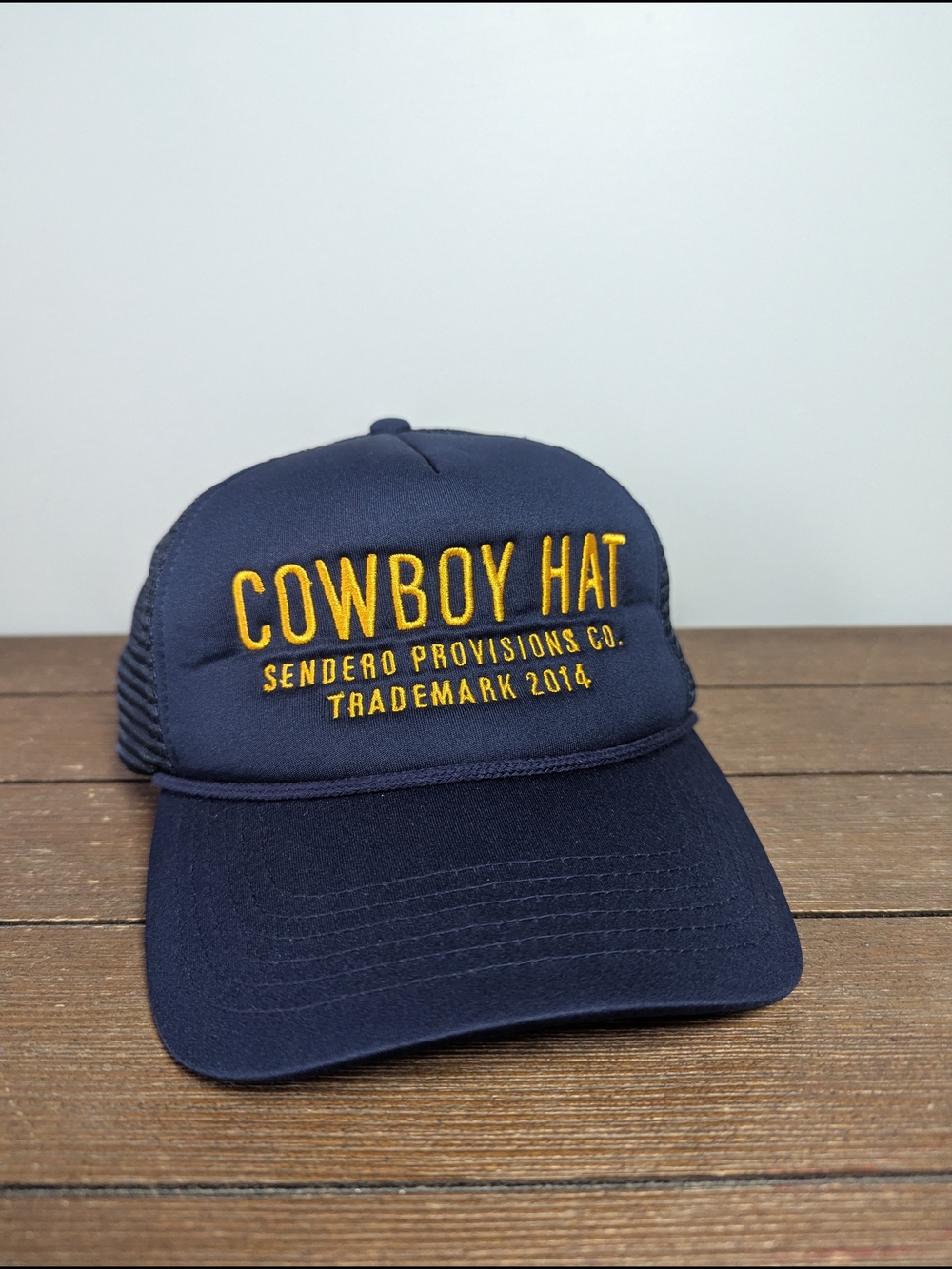 Sendero Provisions Co. Men's "Cowboy Hat" Navy Trucker Cap Rope Mesh